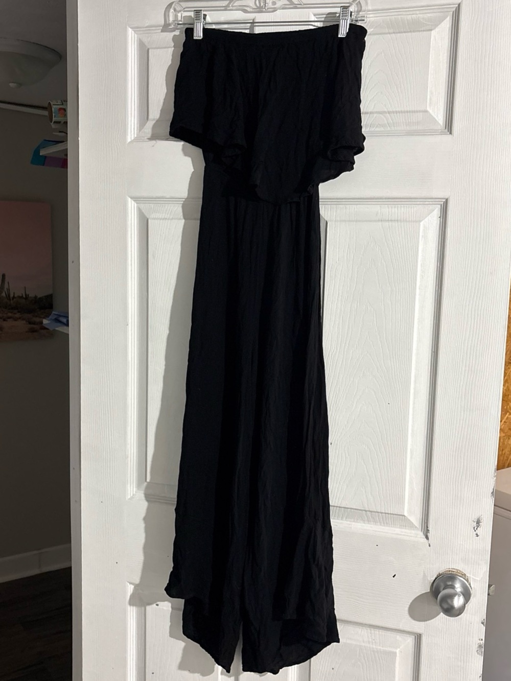 Mustard Seed Black Strapless Maxi Jumpsuit